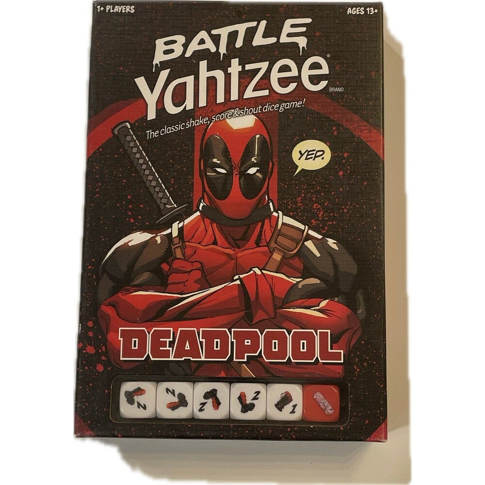 Battle Yahtzee Deadpool Board Game USAopoly 2016 Marvel Complete Dice Game